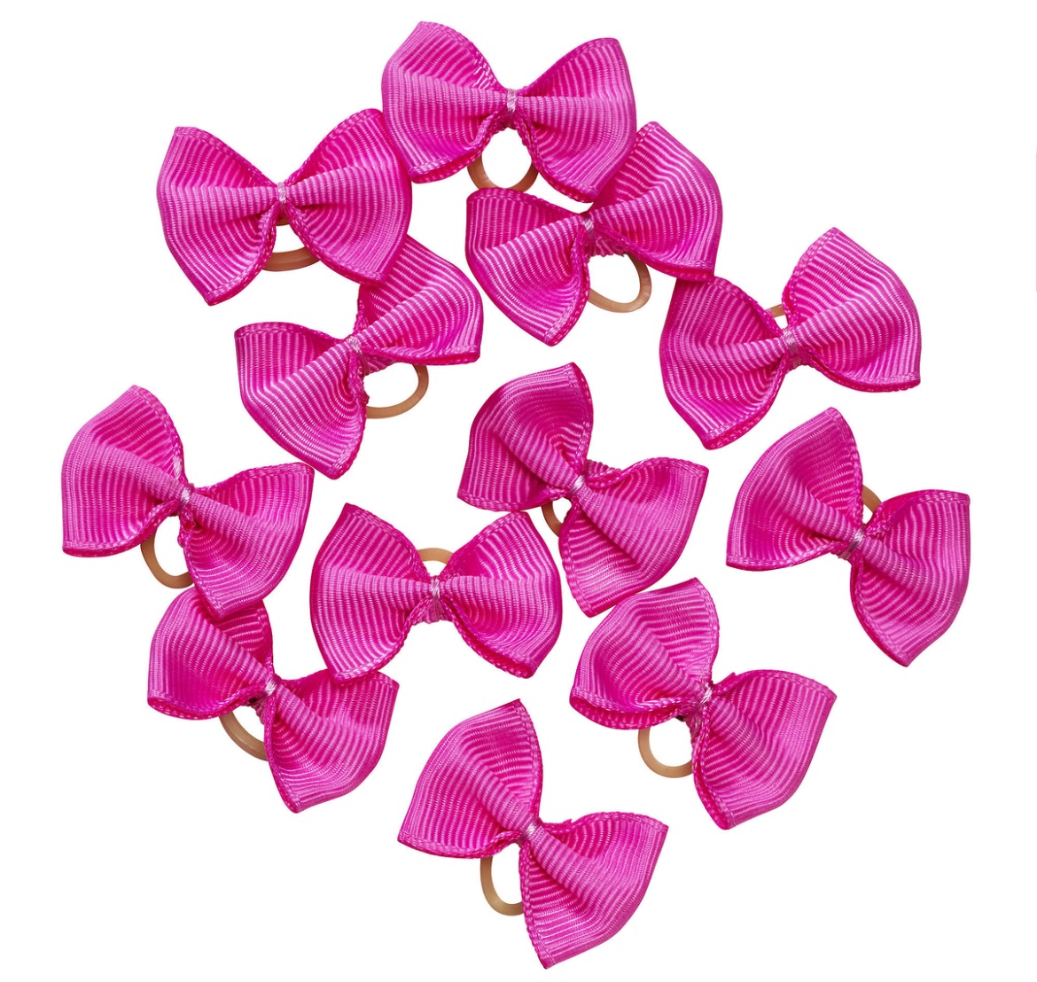 Rosa rosetter med gummiband till käpphäst 16 st