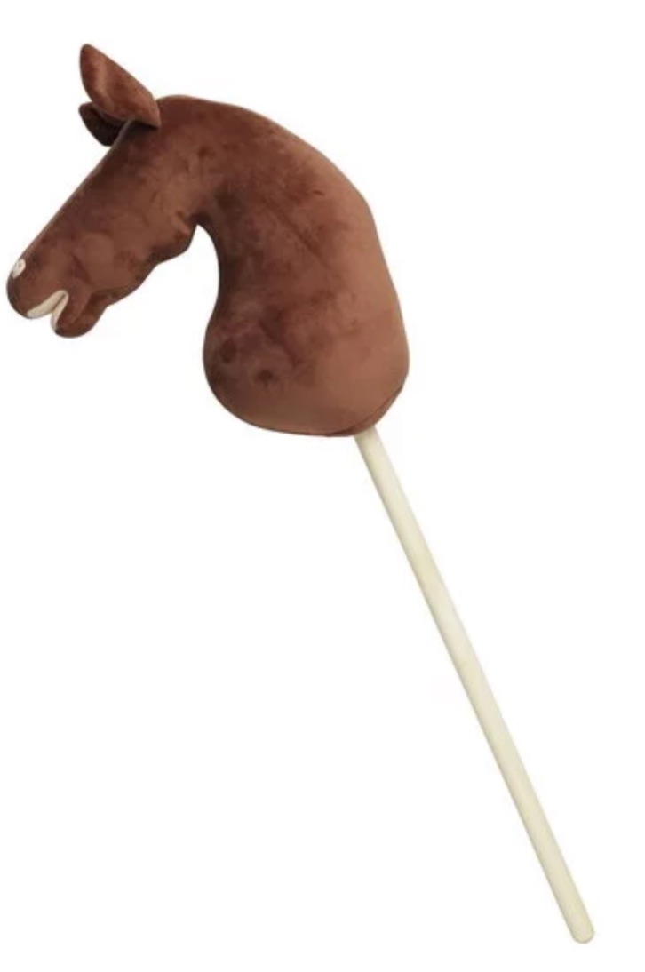 käpphäst odekorerad häst med träpinne 85 cm